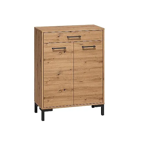 Lomadox Schuhschrank Artisan Eiche mit 2 Türen und 1 Schublade - Schuhschrank in eleganter Artisan Eiche Nachbildung, inklusive praktischer Schublade und verstellbaren Einlegeböden. Ideal für stilvolle Ordnung im Eingangsbereich.