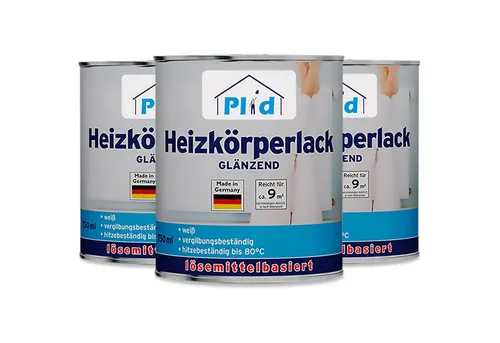 Heizkörperlack LH 2,25L – Hitzebeständig und Schnelltrocknend - Lack für Heizkörper, glänzend weiß und hitzebeständig bis 80°C. Ideal für eine schnelle und hochwertige Lackierung von Metalloberflächen.