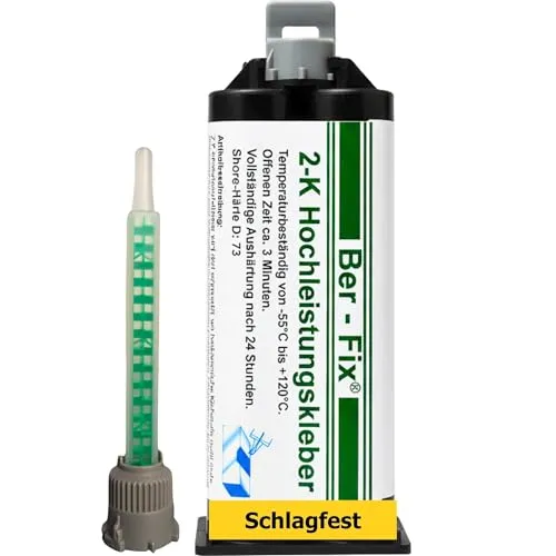Ber-Fix 2K Hochleistungskleber EXPRESS 3 Min 2K Kleber Kunststoff 2K Metallkleber Extra Stark 50g für Kartuschenpresse