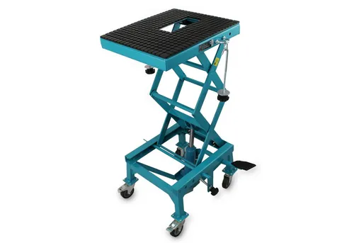 BITUXX Motorrad Ständer Montagebock MS-19011 - Hydraulische Motorradhebebühne für Werkstätten, mit 3-stufig einstellbarer Höhe von 35cm bis 87cm und einer Tragkraft von bis zu 135kg. Ideal für Wartungs- und Reparaturarbeiten.
