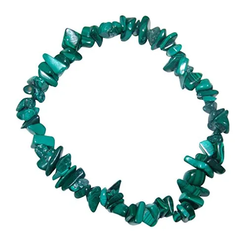 Malachit Splitter Armband auf elastischem Band aufgezogen.(3537)