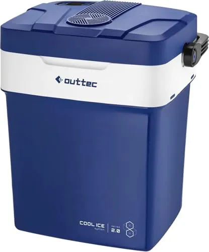Outtec Mini Kühlschrank, 32L Nutzinhalt, Elektrische Kühlbox Klein, Camping Kühlschrank, Tragbare Kühlboxen, Kühltasche Elektrisch für Camping, Büro, Garten, Picknick, Outdoor (Marineblau)