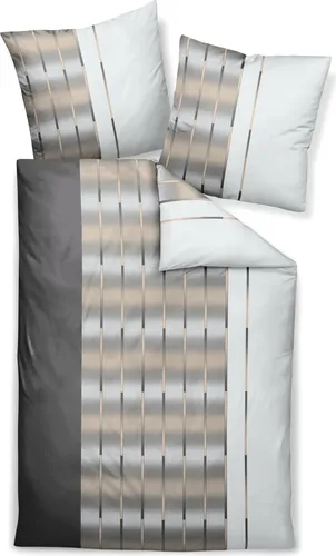 Janine Bettwäsche MILANO 45026, Mako-Satin 2-teilig, braun mit Reißverschluss - Bettwäsche aus hochwertigem Mako-Satin, 2-teilig mit Reißverschluss, pflegeleicht und maschinenwaschbar bis 60°C, ideal für stilvolle Schlafzimmer.