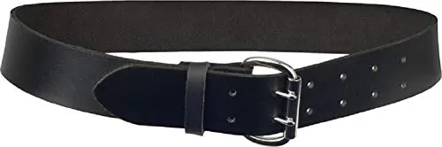 JOB 2-Dorn Ledergürtel schwarz für Zunftkleidung - Herren-Gürtel, robuster Ledergürtel mit 2-Dorn-Verschluss, ideal für Dachdecker und Zimmerer, bietet sicheren Halt und langlebige Qualität.