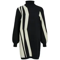 OBJRAY L/S Knit Rollneck Dress AOP NOOS - Freizeitkleid für Damen mit stylischem Rollkragen und weichem Strickmaterial, perfekt für lässige Anlässe und gemütliche Tage.
