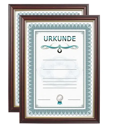 IDEAL TREND 2er 3er 5er 10er Pack Dokument Bilderrahmen 21x29,7 DIN A4 Urkunde Foto Rahmen: Farbe: 2er Pack Mahagoni
