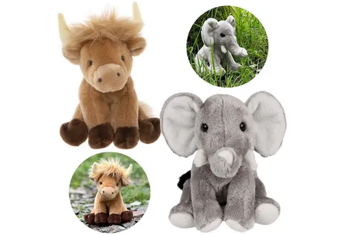 Sarcia.eu Charlie Bears Cuddle Cubs: Kuscheltiere Kuh & Elefant - Entdecken Sie die Cuddle Cubs von Charlie Bears! Zwei liebevoll gestaltete Kuscheltiere aus weichem Plüsch, perfekt für Kinder und Sammler. Jedes Tier misst 13 cm und bietet ein unvergessliches Kuschelgefühl. Waschmaschinengeeignet und sicher!