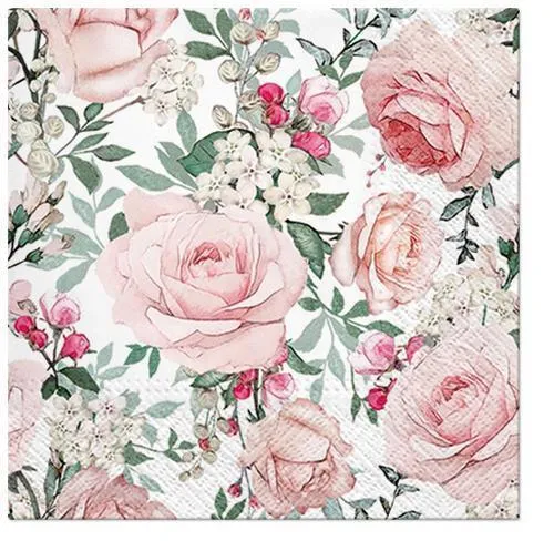 Servietten Blumen Gorgeous Roses Rosen Tischdeko Hochzeit Blumenmotiv 33x33cm 20