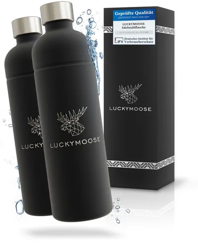 Luckymoose Wassersprudler Flasche Infinity in schwarz von Luckymoose