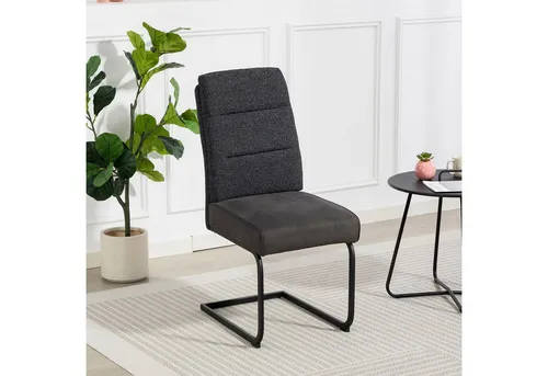 Freischwinger MARGA Mikrofaser Anthrazit mit Federkern in grau von Duo Collection