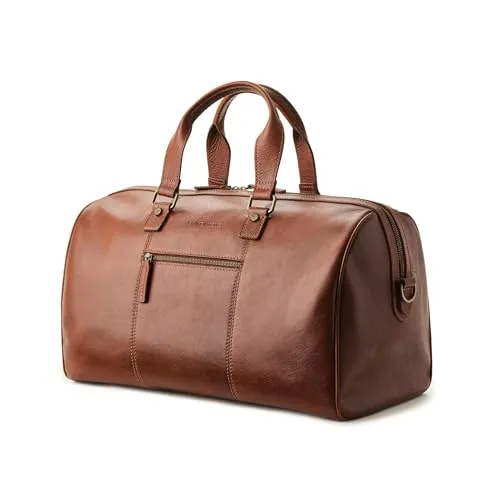 DRAKENSBERG Leder Weekender 'Romeo' (48cm) kleine Elegante Reisetasche, Damen, Herren, zulässiges Handgepäck | 35L, Kastanien-Braun, DR00500