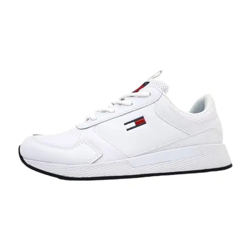 Tommy Jeans Herren Runner Sneaker Flexi Sportschuhe, Weiß (White), 46