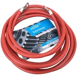 eXODA 10 mm2 M6 M10 Batteriekabel, Rot, (200 cm), 99% Kupfer rot