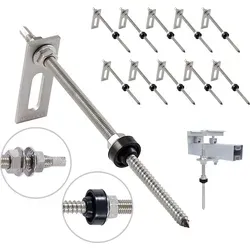 NuaSol Stockschraube mit Adapterblech M10 x200mm in weiß von NuaSol