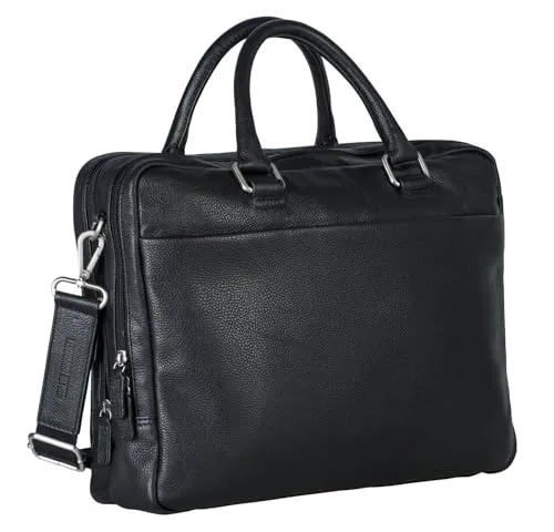 Leonhard Heyden Berlin Zipped Briefcase - Elegante Aktentasche mit 2 Fächern - Aktentasche mit zwei Hauptfächern für optimale Organisation und sicheren Laptoptransport. Ideal für Beruf und Alltag, Maße: 42 x 30 x 11 cm.