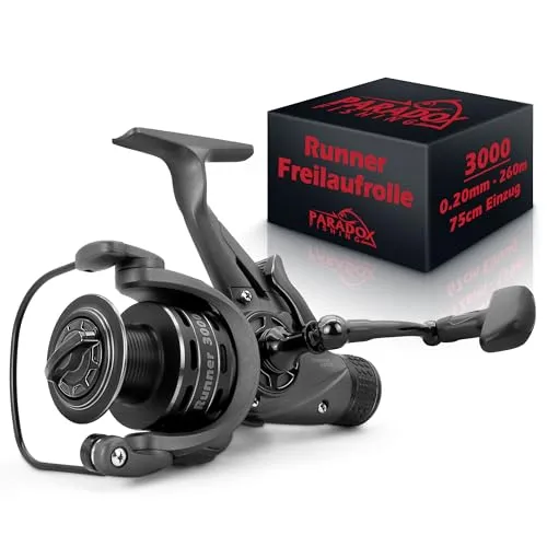 Paradox Fishing Runner Freilaufrolle 3000 – Vielseitige Angelrolle - Die Runner 3000 ist ideal für verschiedene Angeltechniken. Mit einstellbarer Freilaufbremse und schnellem Umschalten bietet sie Flexibilität und Komfort beim Angeln.