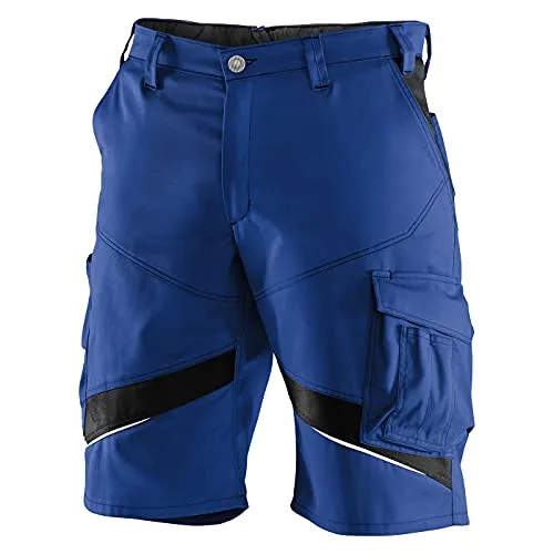 KÜBLER Workwear KÜBLER ACTIVIQ Arbeitsshorts blau, Größe 54 - Hochwertige Arbeitsshorts aus Mischgewebe, schmutzabweisend und ideal für Handwerk und Industrie. Mit elastischem Gummibund und modischen Kontrast-Elementen.