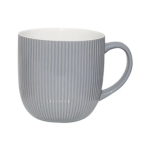Kaffee-Tasse Porzellan Kaffeebecher Teetasse Geschenk Curly 360 ml Grau