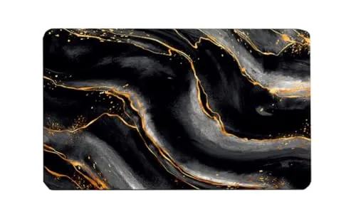 Tobil Badematte Badteppich rutschfest saugfähig Badvorleger Verschiedene Motive (Schwarz-003, 40x60cm)