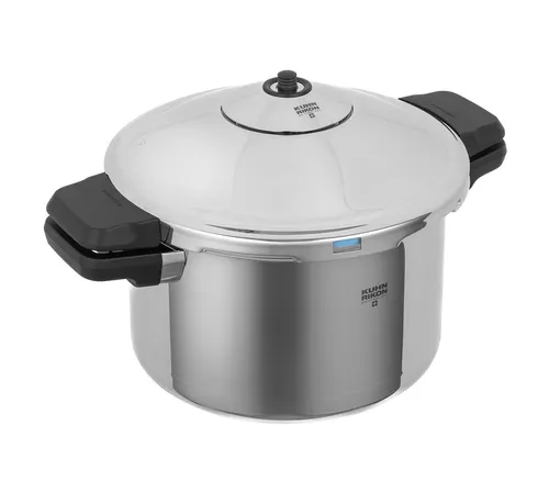 KUHN RIKON Schnellkochtopf Duromatic Inox 5,0 L - Kochtöpfe mit 70% Zeitersparnis und Vitaminerhalt, ergonomischer Seitengriff für komfortables Handling, Swiss Made, für alle Herdarten geeignet.