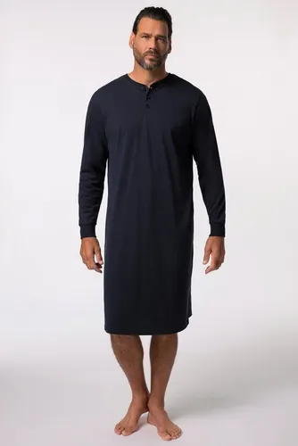 JP 1880 Herren Nachthemd große Größen L-8XL Navy blau 4XL - Hochwertiges Nachthemd für Übergrößen bis 8XL, mit praktischem Henley-Ausschnitt und Seitenschlitzen für optimalen Tragekomfort.