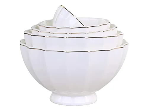 Chic Antique Arés Schüssel 5er-Set - Elegantes 5er-Set Schalen in verschiedenen Größen, ideal zum Servieren von Dips, Gemüse und Süßigkeiten. Perfekt für stilvolle Tischdekorationen.