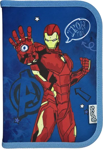 Scooli - Marvel Avengers Gefülltes Schüleretui - Komplettes Etui mit hochwertigen Stiften und mehr - All-in-One Schuletui - Praktisch für die Schule - Für Jungen ab 6 Jahren