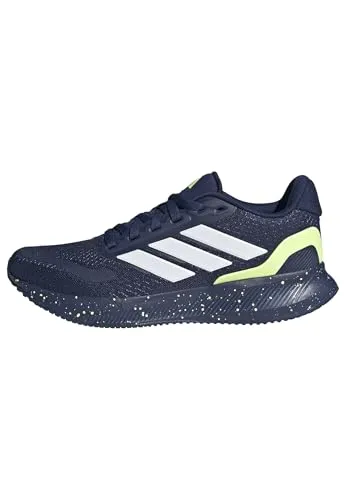 Adidas Unisex Kinder RUNFALCON 5 Schuhe JUNIOR, Dunkelblau/FTWR Weiß/hi-Res Gelb, 38 EU - Bequeme Kinder-Laufschuhe mit regulärer Passform, leichtem Textil-Obermaterial und Cloudfoam-Dämpfung für hohen Tragekomfort. Ideal für aktive Kinder!