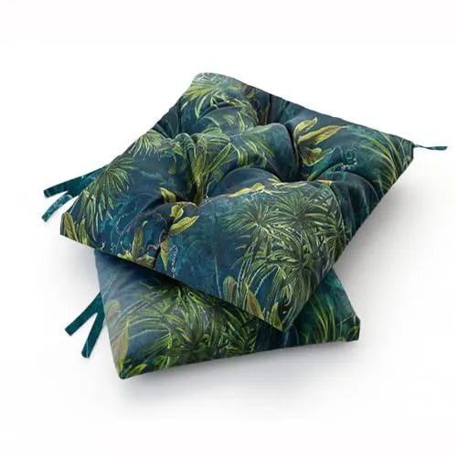 Bjird Wasserdichtes Stuhlkissen 45x45 cm – 2er Set für Gartenmöbel - Polster für Stühle & Sessel, wetterfest und pflegeleicht, ideal für lange Sommerabende mit 6 cm dickem Komfort.