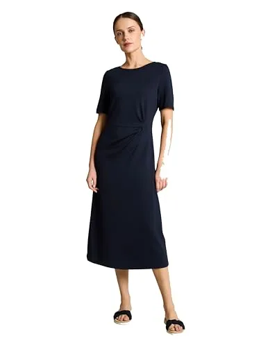 TOM TAILOR Midikleid mit Knotendetail in blau von Tom Tailor
