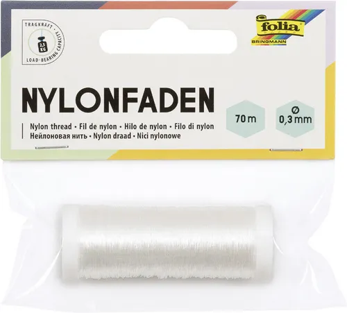 folia Nylonfaden auf Spule 0,3 mm x 70 m transparent