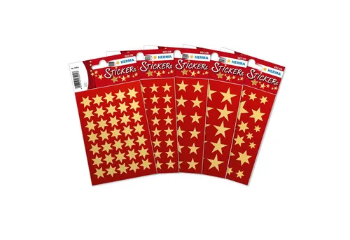 HERMA Sticker Herma Sticker DECOR Weihnachten Sterne gold 5er-Set