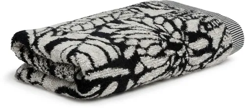 Möve Handtücher Brooklyn Botanic - Schwarz, 50x100 cm - Handtuch aus 85% Baumwolle, 10% Viskose, 5% Leinen, mit elegantem Muster und hohem Flächengewicht für optimale Saugfähigkeit. Ideal für stilvolle Badezimmer.