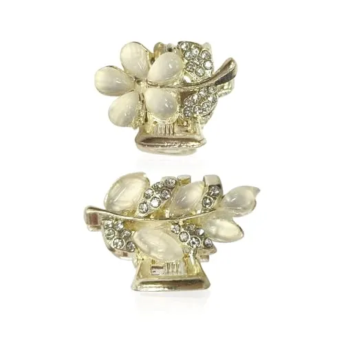 Blatt-Haarspangen Und 2 Blumen-Haarspangen, Strass-Haarspangen, Elee Haarspangen, Mini-Haarspangen, Haar-Accessoires 2
