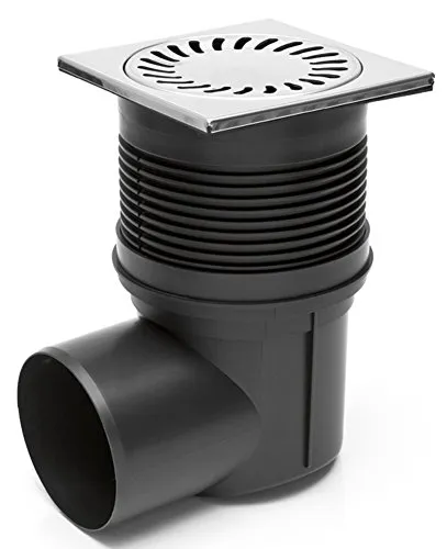 Hofablauf Kellerablauf Edelstahlrost 150 x 150 mm DN110 324 V N