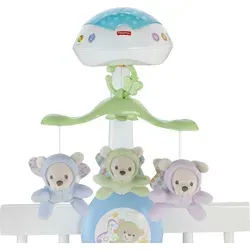 Fisher-Price 3-in-1-Traumbärchen-Mobile - Vielseitiges Mobile für Babybett mit Licht und Musik, fördert die Entwicklung von Säuglingen ab Geburt.