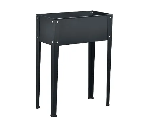 Dehner Hochbeet Balkonhochbeet Münster, 80 x 57 x 27 cm - Platzsparendes Hochbeet aus langlebigem Stahl, ideal für Balkon oder Garten, pulverbeschichtet in Dunkelgrau, 33 l Fassungsvermögen.