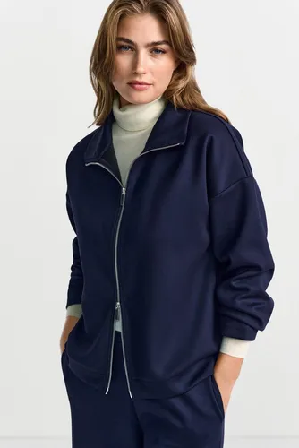 RICHROYAL Sweatjacke Tunnelzug-Saum, Stehkragen, regular fit