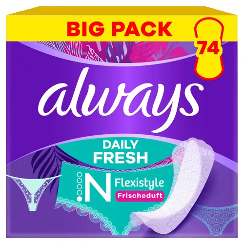 Produktbild always Daily Fresh Flexistyle Slim mit Frischeduft,74Stk. Slipeinlage
