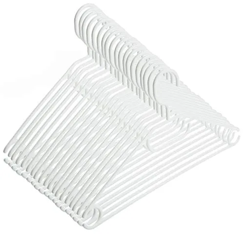 Kleiderbügel weiß Kunststoff mit drehbaren Haken, Länge ca.41 cm, eine nachhaltige Lösung für die Organisation Ihres Kleiderschrank, Made in EU, Umweltfreundlich da 100% Recyclingmaterial 50