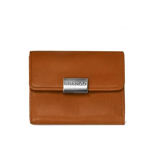 Branco Kleine Geldbörse, Portemonnaie Größe S für Damen, Echt-Leder, Natur-Beige, 12032