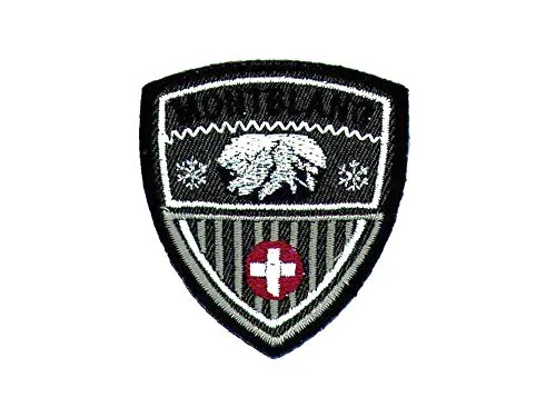 Monoquick Bügelbild Applikation Aufnäher Patch Trachten Montblanc Alpen 4,5 x 5,0 cm, farbig