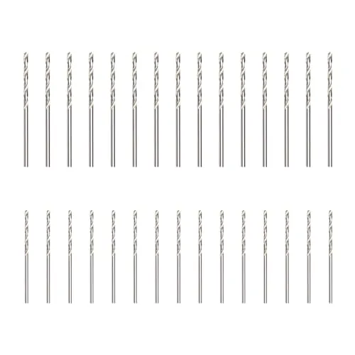 UTMACH 30 Stück HSS Bohrer Spiralbohrer 1mm 1.5mm Mini Hand Spiralbohrer Holzbohrer Bohrer Metallbohrer Twist Drill Bit Set für Holz Metall Eisen Aluminium Kunststoff (Gesamtlänge 34mm 40mm)