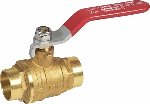 Cornat Löt-Kugelhahn 22 mm - Messing Mit Hebelgriff - Betriebstemperatur: max. + 200° C Betriebsdruck: max. 10 bar - Ø 22 mm / Wasserhahn / Absperrhahn / Absperrventil / T594009