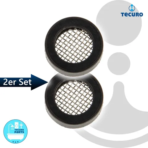 tecuro Gummi-Dichtung mit Schmutzfangsieb 3/8 Zoll für ÜWM (2 Stück)