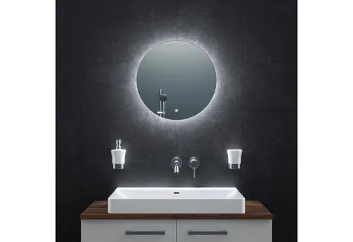 Bringer Badspiegel – Rund mit Anti-Beschlag und Memory-Funktion - Moderner Badspiegel mit integrierter Anti-Beschlag-Funktion und stufenlos dimmbarer LED-Beleuchtung, ideal für jedes Badezimmer oder Ankleidezimmer.