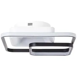 BRILLIANT Cava LED Deckenleuchte 40x40cm CCT - Schwarz - Moderne Deckenleuchte mit Fernbedienung, dimmbar und einstellbarer Lichtfarbe von warmweiß bis tageslichtweiß. Ideal für große Räume und energiesparend dank langlebiger LED-Technik.