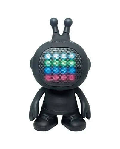 Lexibook iParty - Kabelloser Stereo-Lautsprecher mit LED-Lichtern - Energiesparlampen mit kraftvollem Sound und einzigartigem LED-Design, das im Rhythmus der Musik leuchtet. Ideal für Partys und entspannte Abende, kabellos und mit bis zu 6 Stunden Akkulaufzeit.