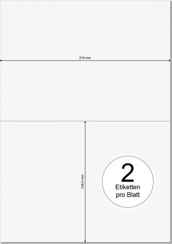 PRINTATION Papier-Etiketten (B210xH148,5mm=A5) 25xA4 à 2 Eti. 1367592-NP