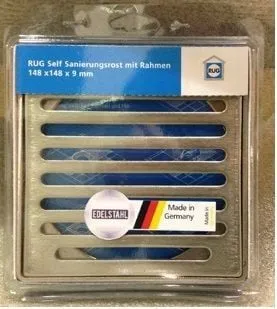ACO Sanierungsrost Edelstahl mit Rahmen für Standardabläufe - Hochwertiger Sanierungsrost aus Edelstahl, ideal für die Renovierung von Standardabläufen und sorgt für eine langlebige, elegante Lösung in Ihrem Zuhause.